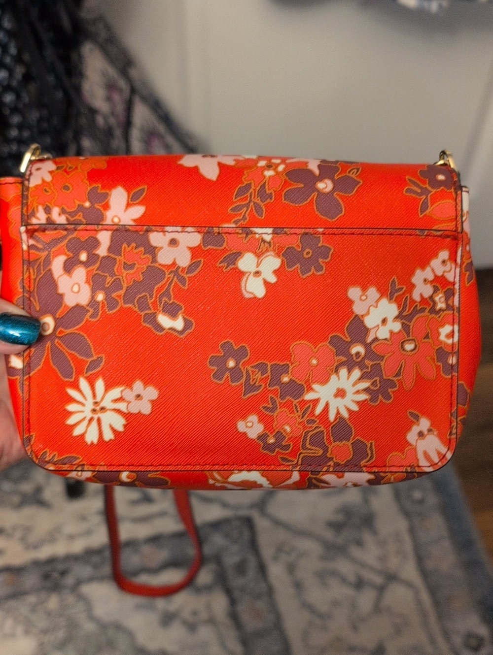 Michael Kors Tina Floral Saffiano Leather Mini Crossbody Bag - Picture 6 of 10